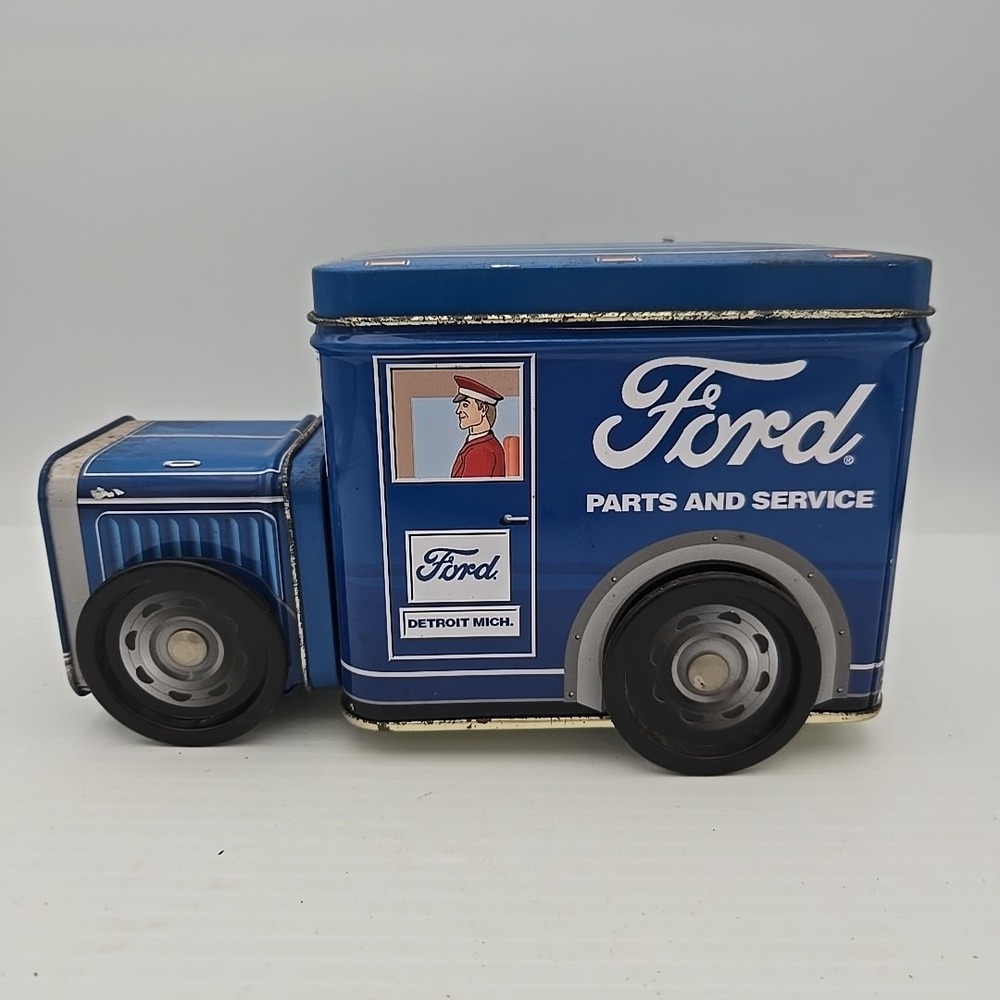 Ford Truck Tin Open Road Classics Truck Collectible Box Parts & Service Large 7"